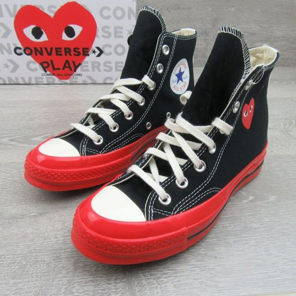 Converse x Chuck 70 HI Comme des Garcons CDG PLAY Sneakers Mens 5 / Womens 7 NEW - Picture 4 of 14